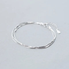 Simple layer 925 Sterling Silver Bracelet Default Title