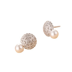Flower Shell pearl 925 Sterling Silver Stud Earrings Default Title
