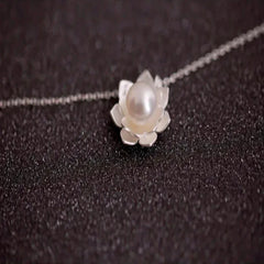 Flower shell pearl 925 Sterling Silver Necklace & Pendant