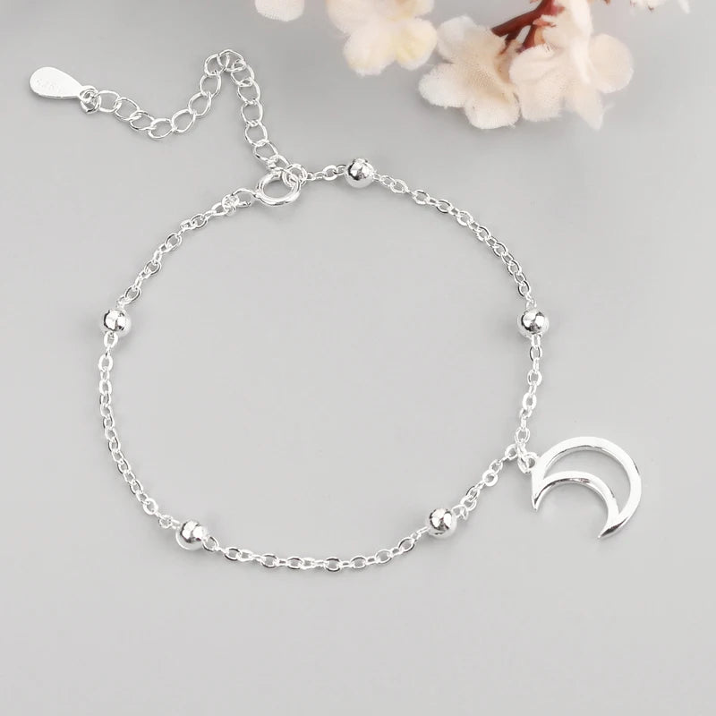 Moon Shaped 925 Sterling Silver Bracelet