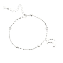 Moon Shaped 925 Sterling Silver Bracelet 925 Sterling Silver 19cm