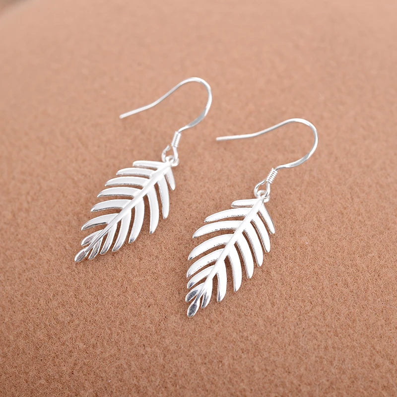 Tassel leaf 925 Sterling Silver Drop Earrings 925 sterling silver