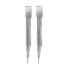 Long Dangle 925 Sterling Silver Drop Earrings Silver