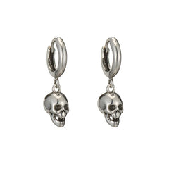 Skull 925 Sterling Silver Hoop Earring