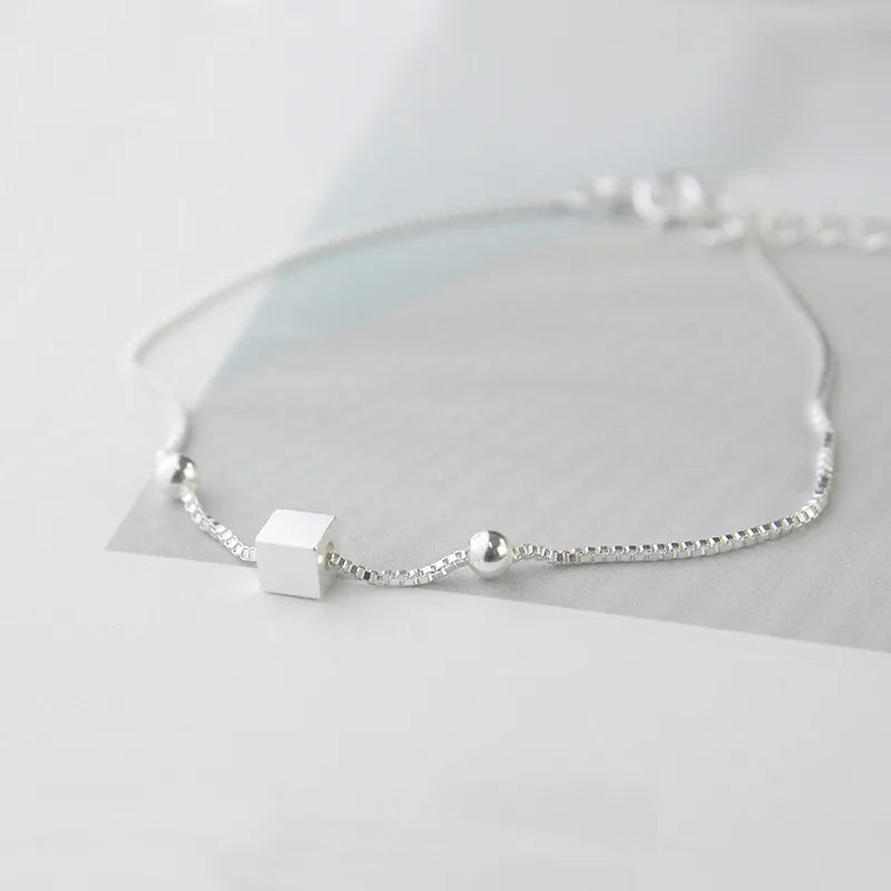 Square Style 925 Sterling Silver Bracelet Default Title