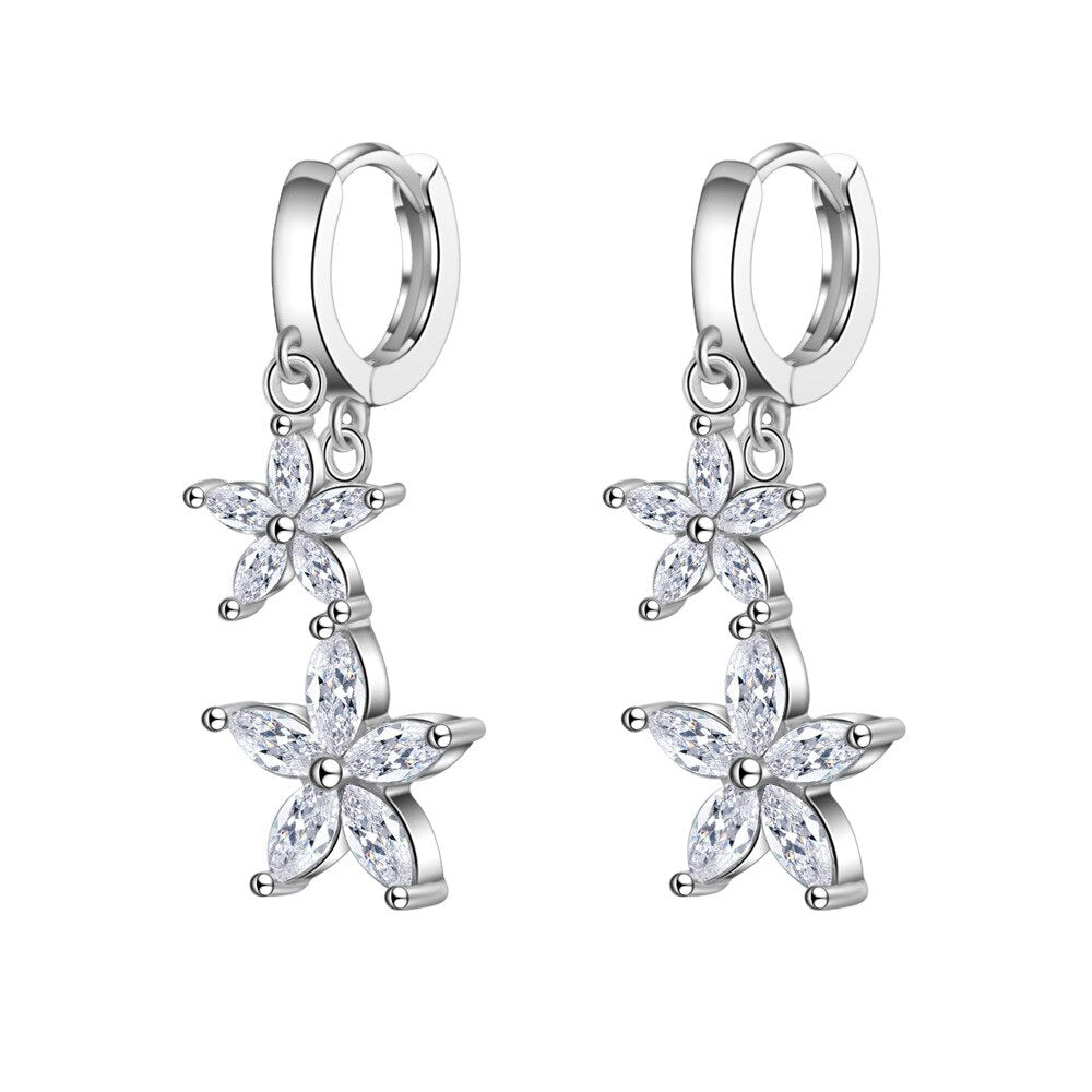 Genuine 925 Sterling Silver + AAAAA Cubic Zirconia Stones. These sparkling earrings are plated in platinum to ensure a long lasting finish that is nickel free and hypoallergenic.