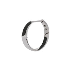 Circle Inlaid Small Star 925 Sterling Silver Hoop Earrings