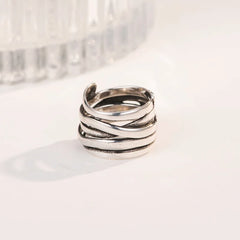 Multi-layer 925 Sterling Silver Ring Reseizable