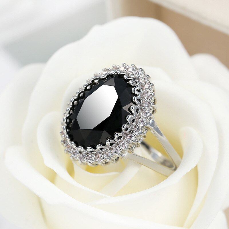 New Heart Fashion Rings For Women Classic Silver Color fashion jewelry Bague for Women Wedding Ring Bijoux
