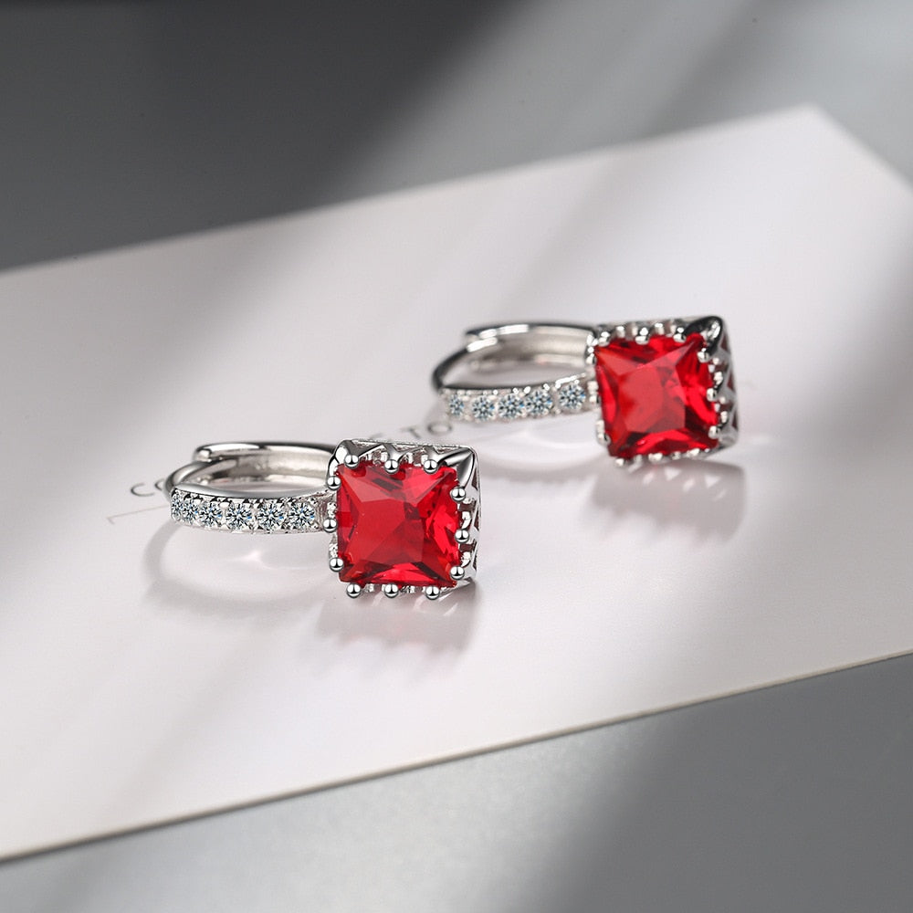 These red stone dangle earrings for women. Made from 925 sterling silver with silver plated, these leverback earrings are durable and long-lasting.