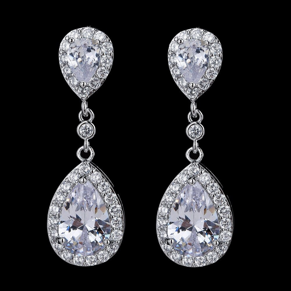 Crystal Teardrop Dangle Earrings, Jewllery for Brides, Bridesmaids, Prom and Wedding Parties