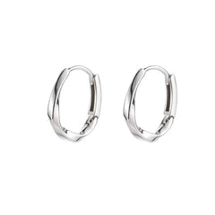 Round Inlaid 925 Sterling Silver Hoop Earrings