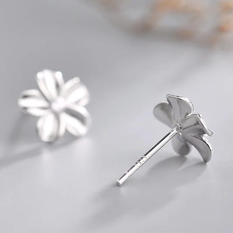 Flower 925 Sterling Silver Stud Earrings