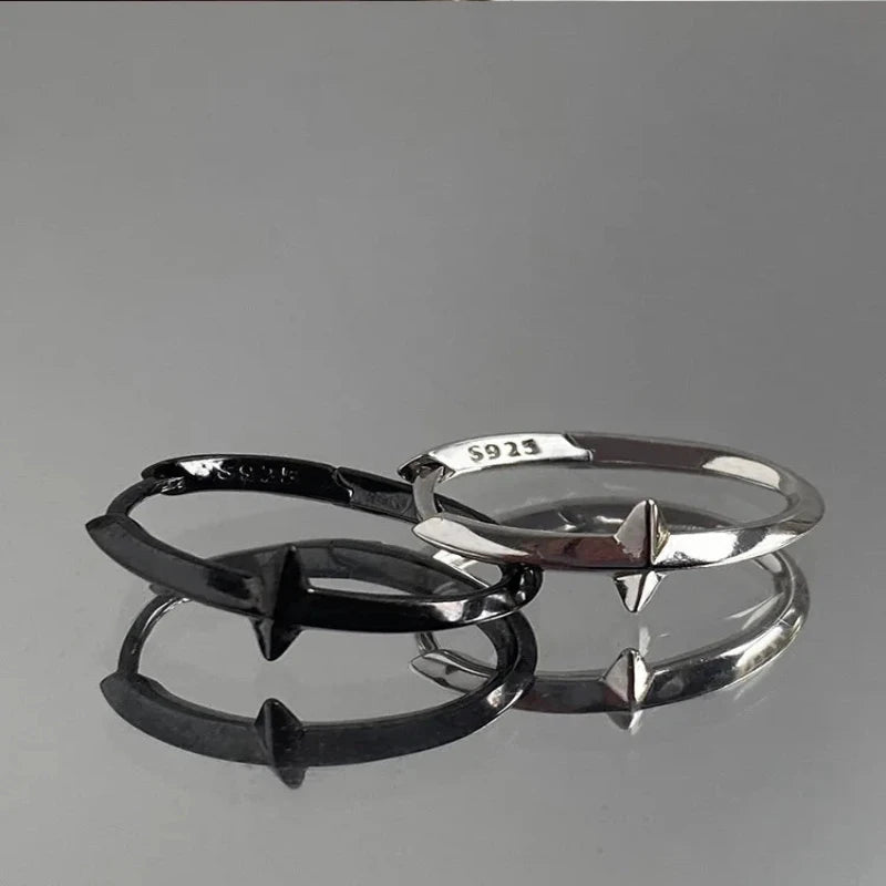 Circle Inlaid Small Star 925 Sterling Silver Hoop Earrings