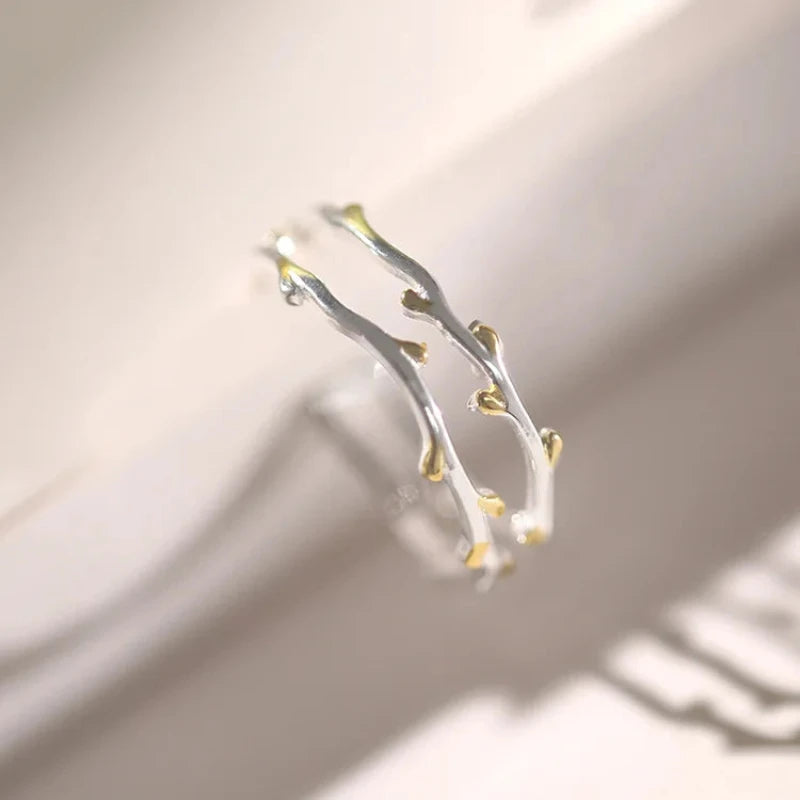 Branch Adjustable Open 925 Sterling Silver Ring Silver resizable