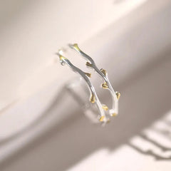Branch Adjustable Open 925 Sterling Silver Ring Silver resizable