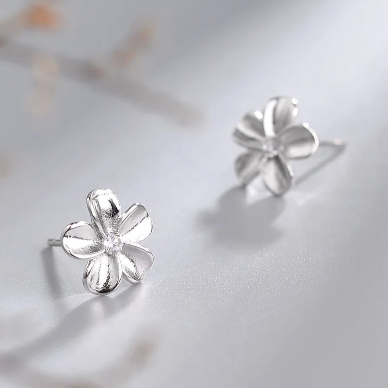 Flower 925 Sterling Silver Stud Earrings