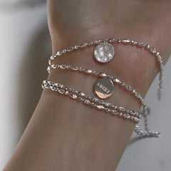 Letter Adjustable 925 Sterling Silver Bracelet
