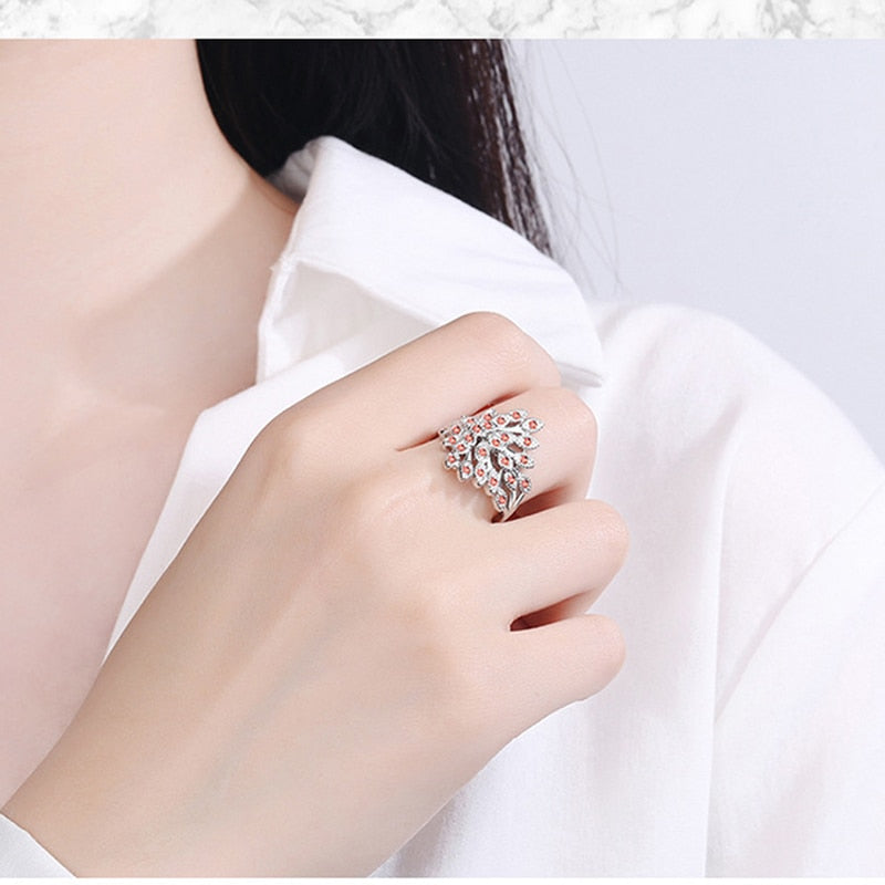 S925 sterling silver and high-quality Red Cubic Zirconia with 20 mm