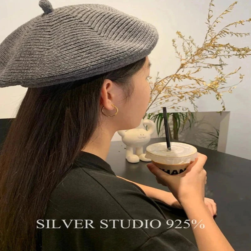 Circle 925 Sterling Silver Hoop Earrings