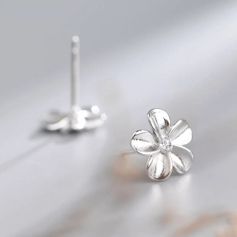 Flower 925 Sterling Silver Stud Earrings