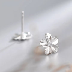 Flower 925 Sterling Silver Stud Earrings