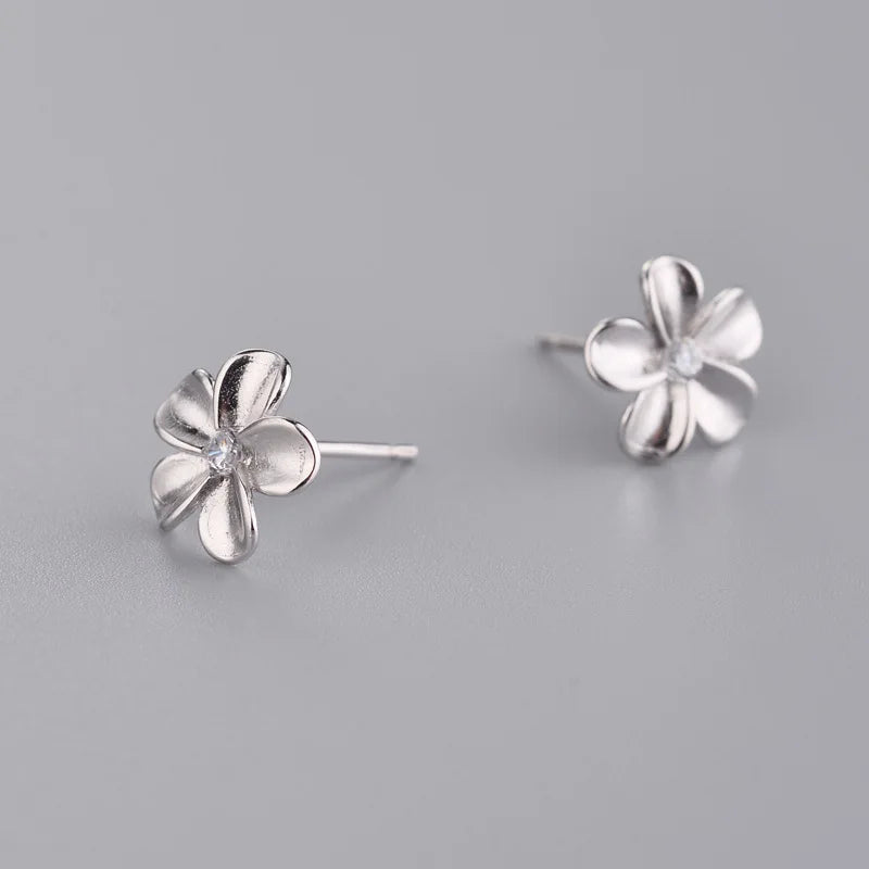Flower 925 Sterling Silver Stud Earrings