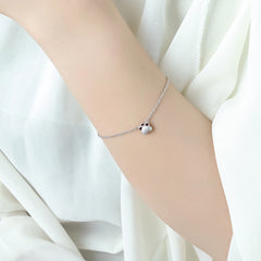 Bar Cat Footprint 925 Sterling Silver Bracelet